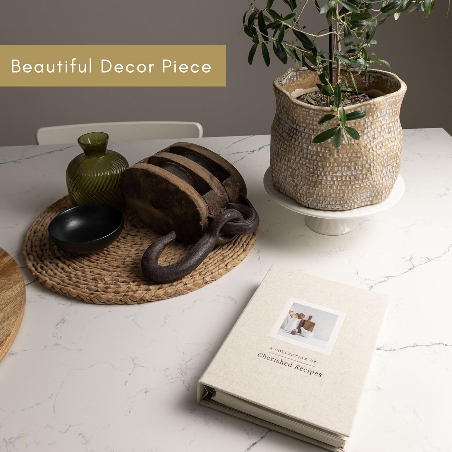 Blank Recipe Notebook With Linen Hardcover - The Perfect Neutral Recipe Book To Write In Your Own Recipes - Simple Blank Cookbook to Organize Your Recipes - 200 Page Recipe Journal