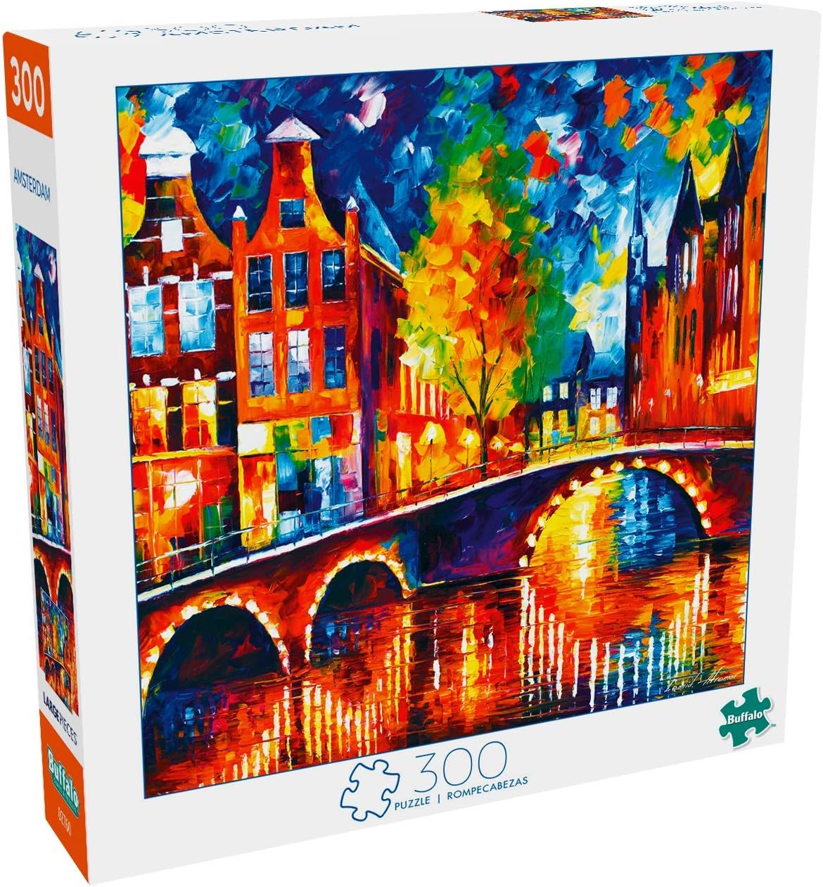 Buffalo Games - Leonid Afremov - Amsterdam - 300 Piece Jigsaw Puzzle for Adults -Challenging Puzzle Perfect for Game Nights - Finished Size is 21.25 x 15.00
