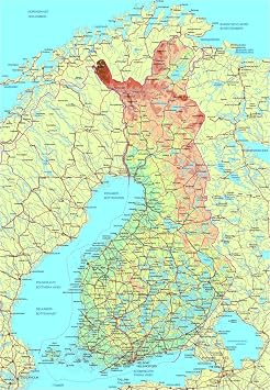 Gifts Delight Laminated 24x34 Full Color Travel Map of Finland