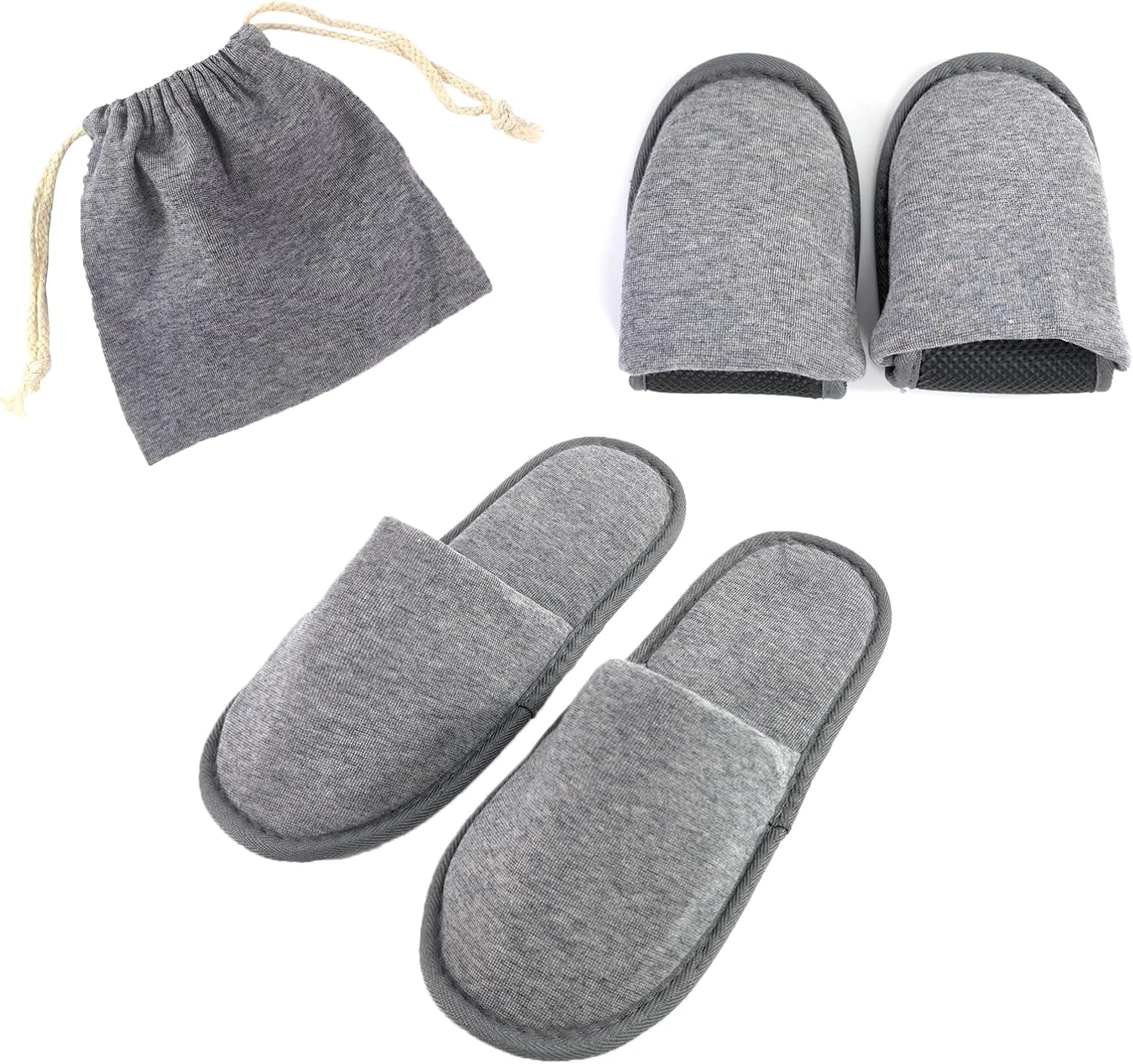 EQLEF Hotel Slippers, Foldable Slippers, Non-Slip Bathroom Slippers, Washable Spa Slippers, Portable Slippers