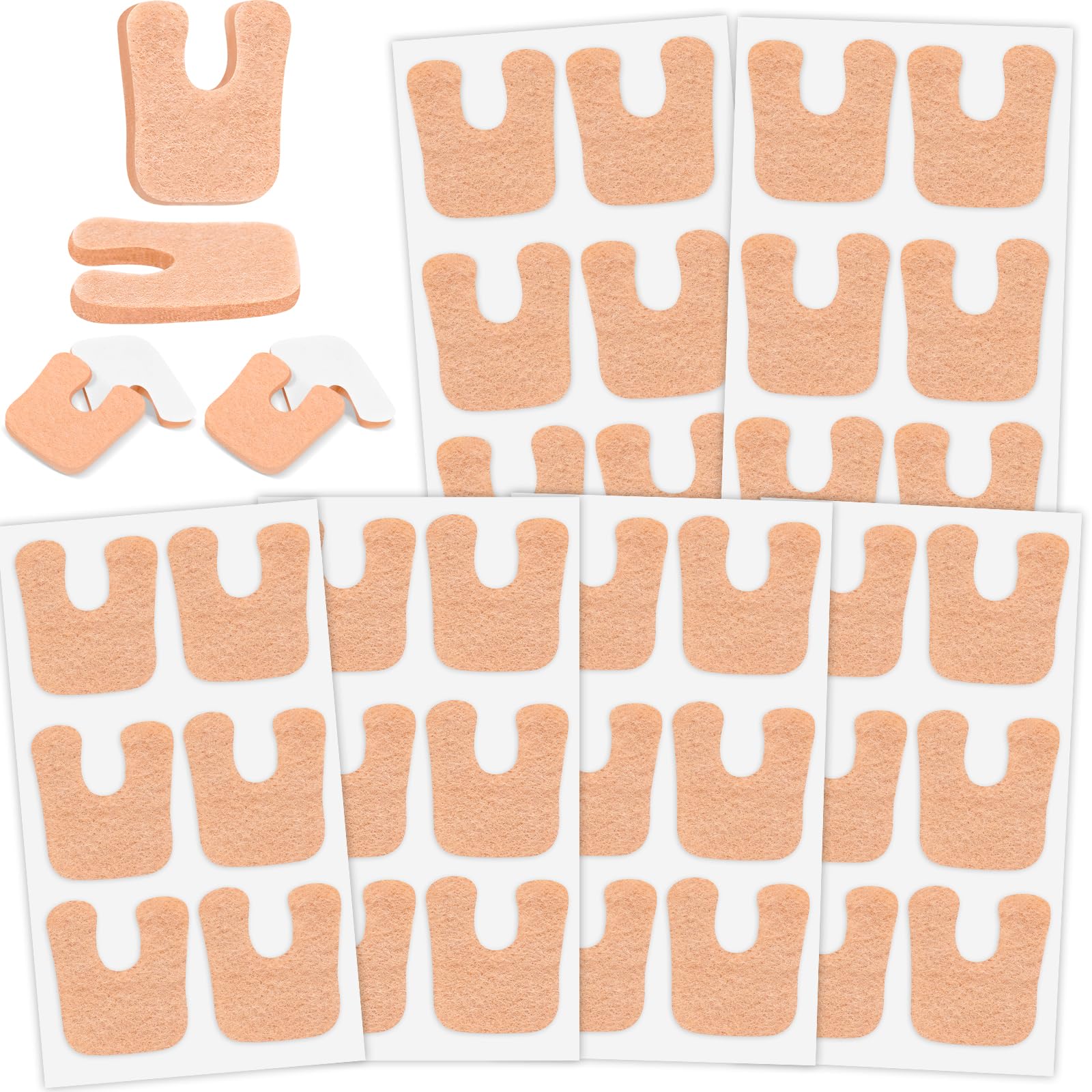 36 Pcs U-Shaped Callus Cushion, Soft Corn Pad for Foot Bottom, Felt Adhesive Metatarsal Pads, Beige Heel Protectors for Pain Relief, Prevent Calluses from Rubbing in Shoes for Men &amp; Women.