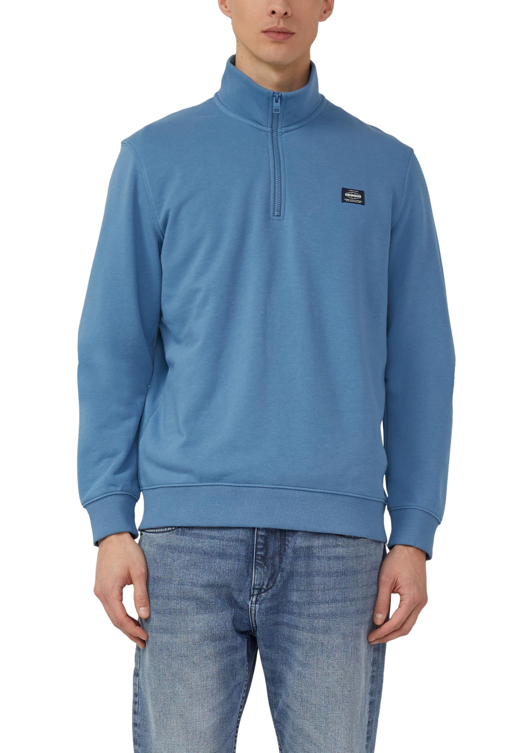 s.Oliver Sweatshirt mit Troyer-Kragen und Logo-Patch