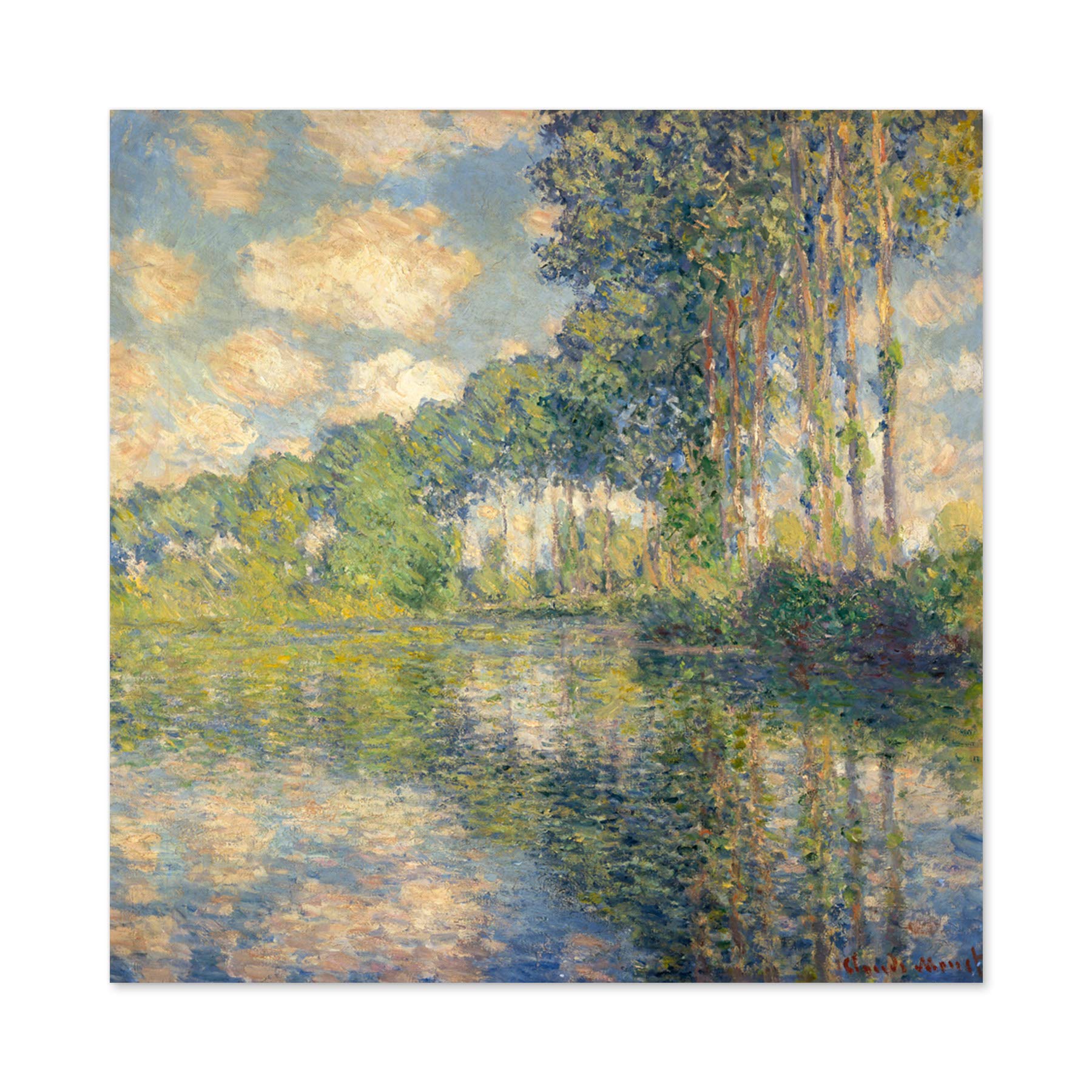 Claude Monet Poplar Trees Epte Painting Large Wall Art Poster Print Thick Paper 24X24 Inch