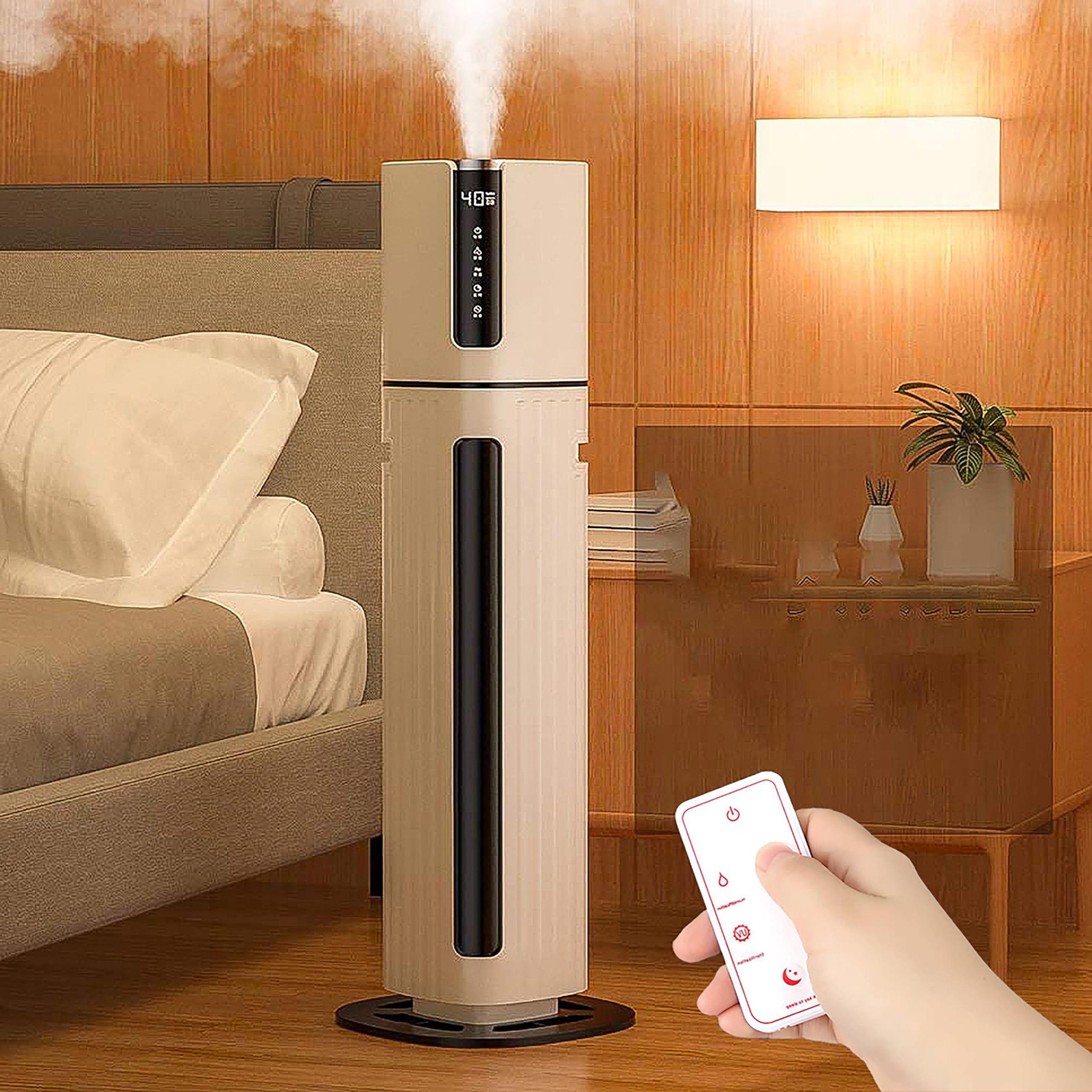 Humidifiers for Bedroom Large Room - 8L Air Humidifier with Essential Oil Diffuser, Top Fill Cool Mist for Home, Baby Nursery, Office (White Black)