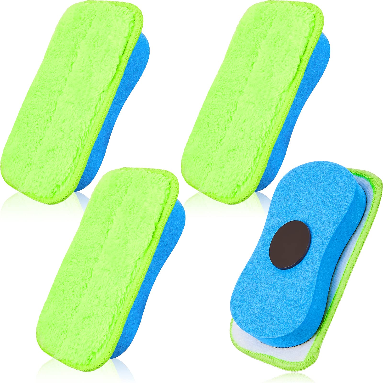 4 Pieces Chalkboard Eraser, Magnetic Chalkboard Clean Tool, Blue