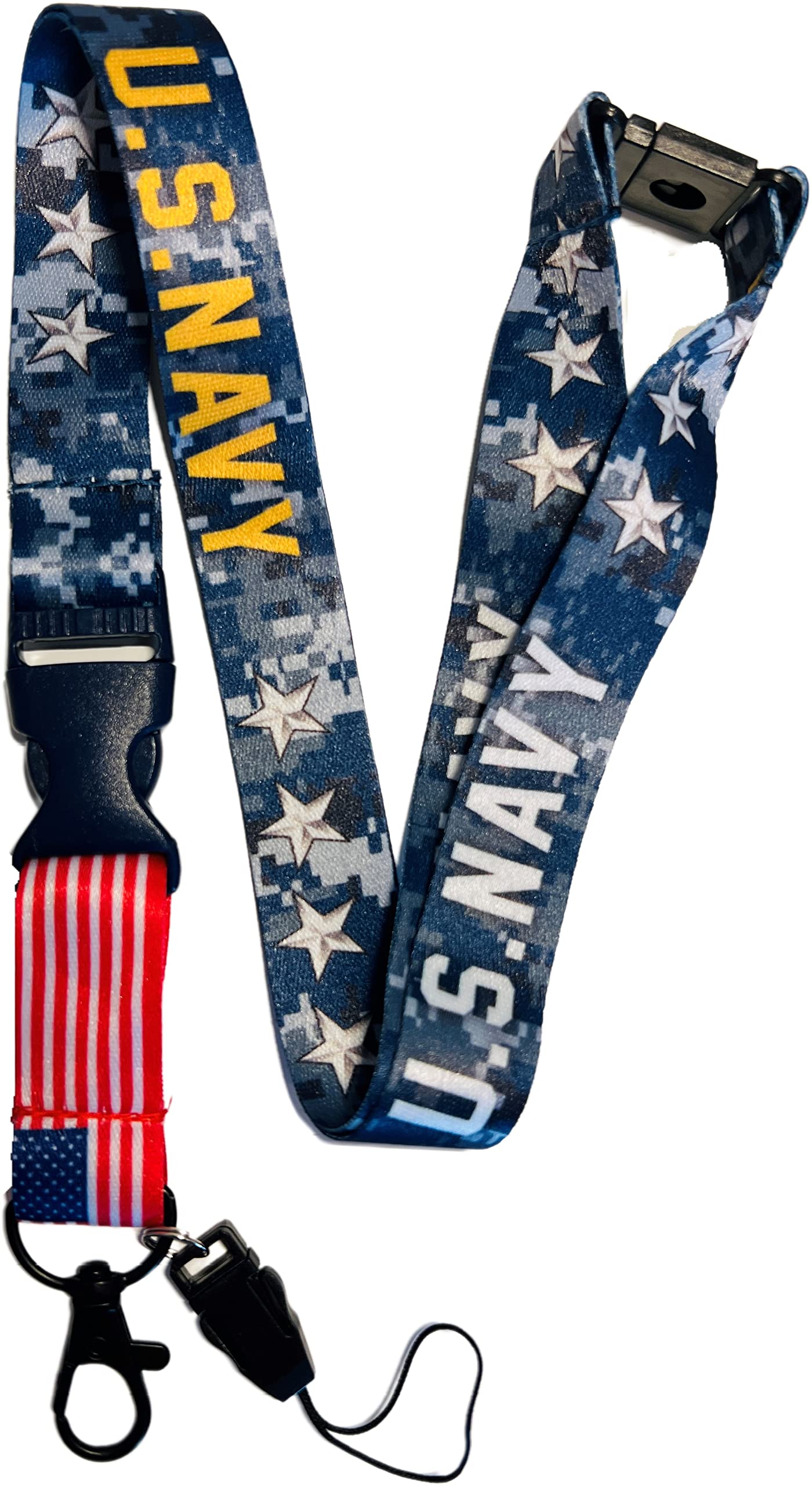 PAC Supplies Global US Military Navy Neck Lanyard With Detachable Buckle Clip