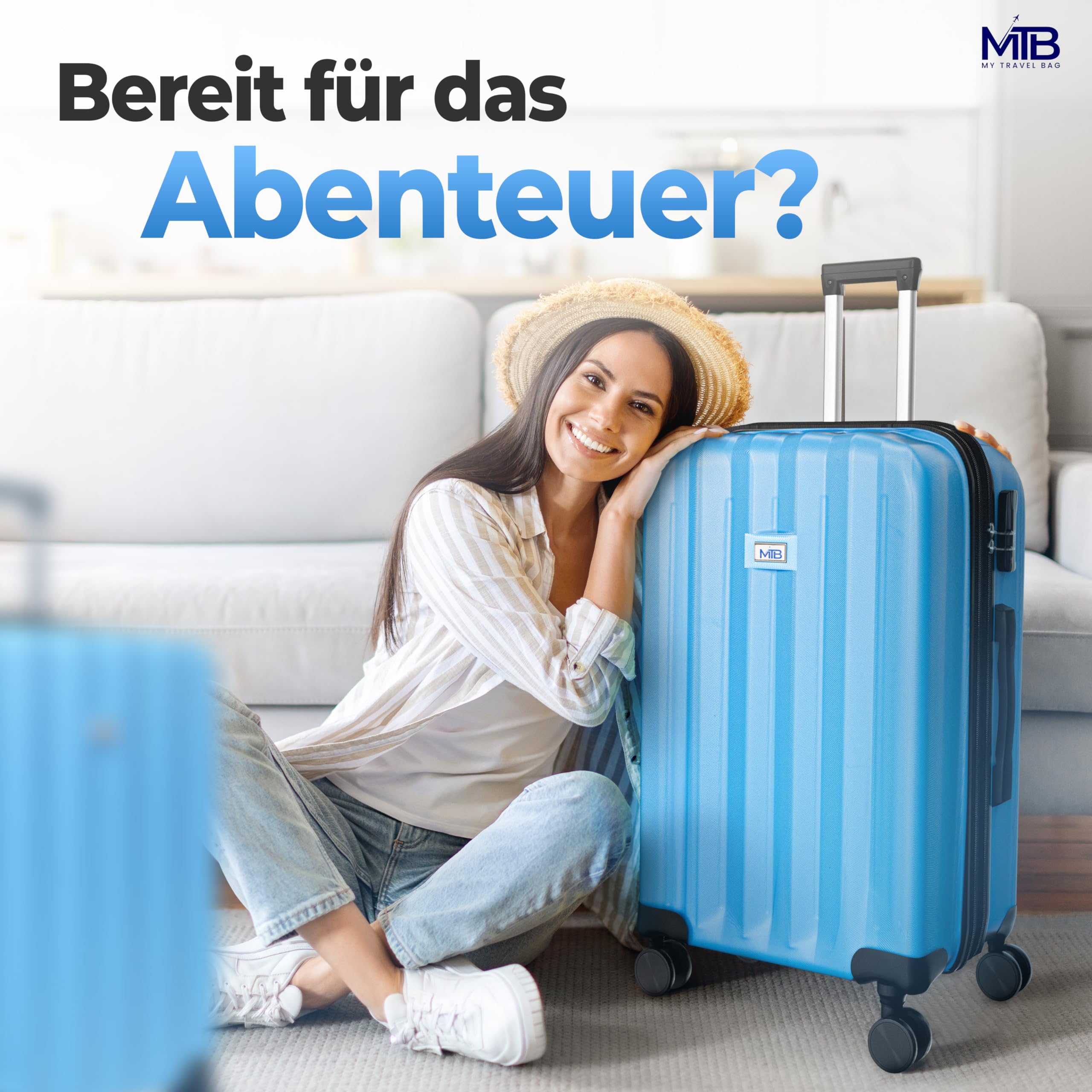 Hartschalen-Koffer Trolley ABS Reisekoffer 4 Zwillingsrollen (Handgepäck-Mittel-Groß-Set) + 5cm Dehnungsfuge (Rose-Gold, Großer Koffer (75cm))