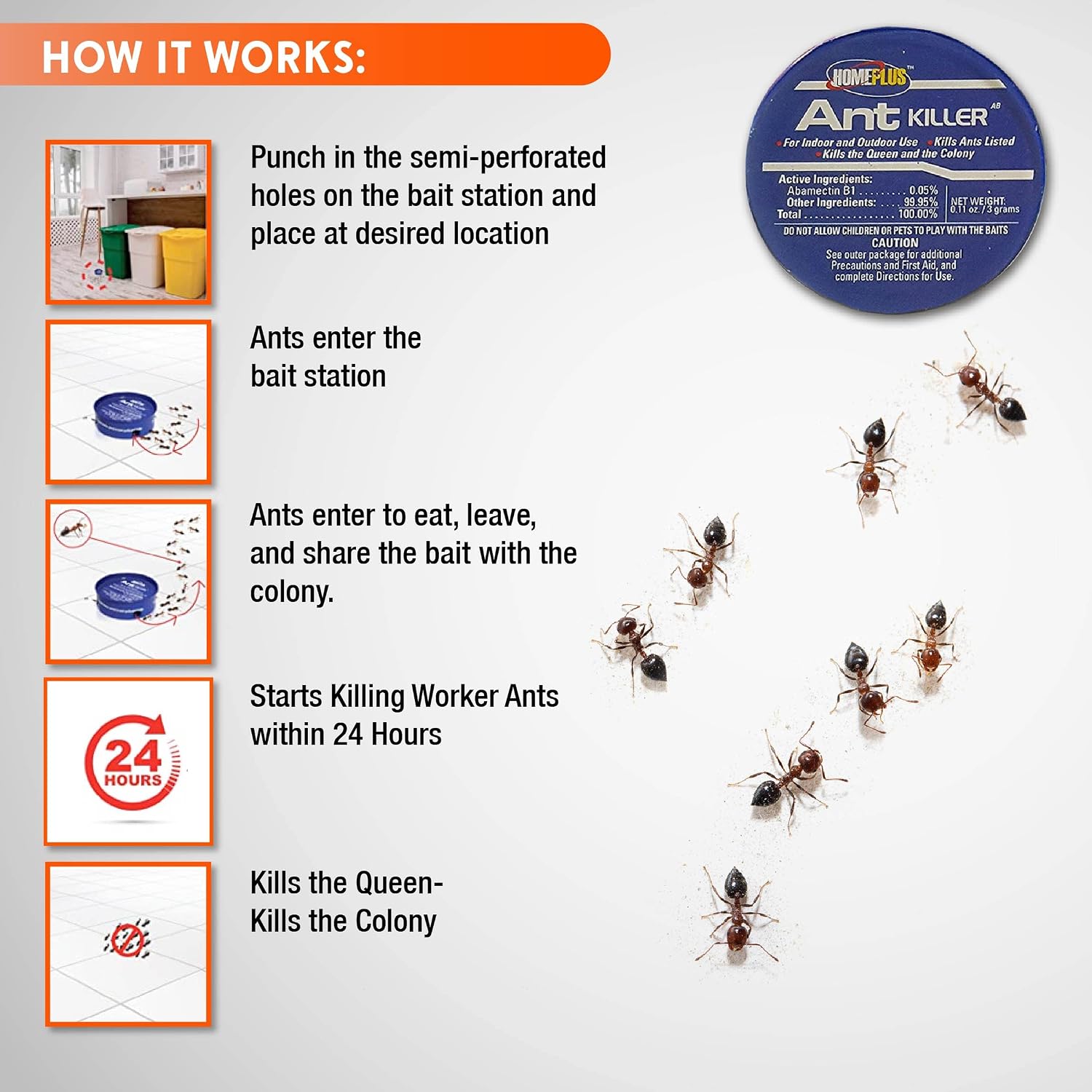 Homeplus™ Ant Killer AB, Metal Ant Bait, Ants Killer for House, Ant Traps Indoor & Outdoor, 12 Pack