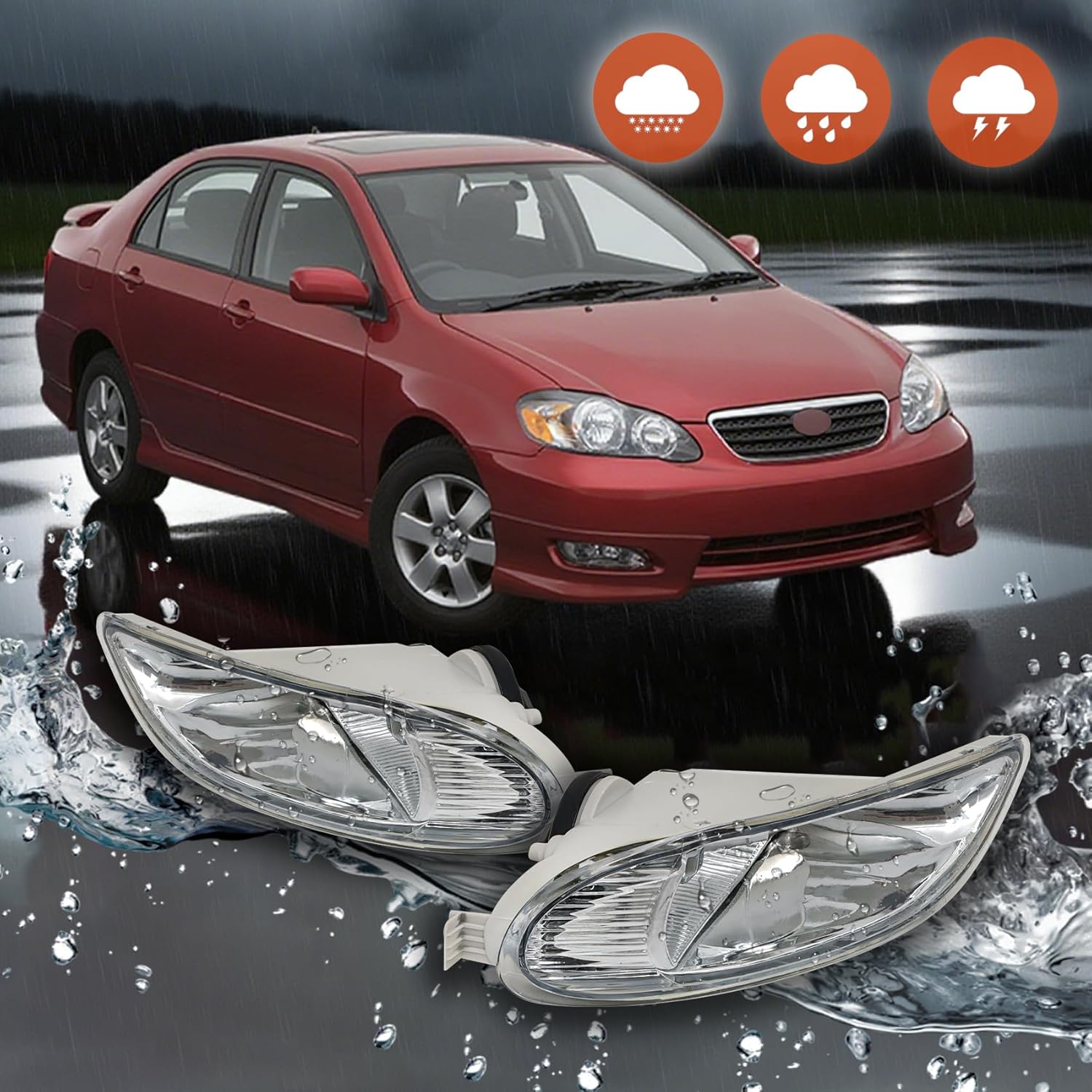 labwork Fog Lights Assembly Replacement for Corolla 2005-2008 Driving Fog Lamps with Bulbs Switch Kit Driver and Passenger Side