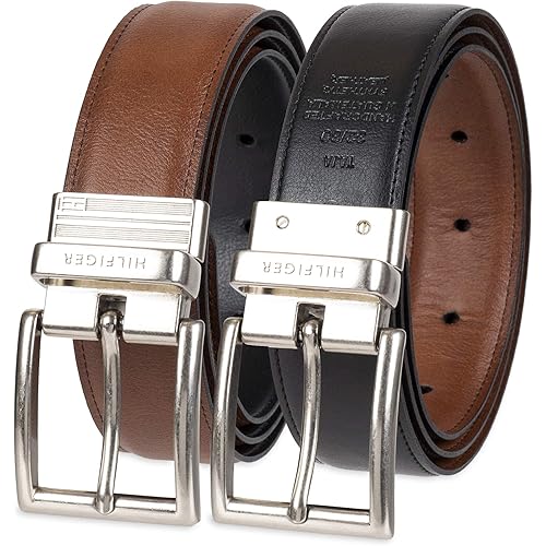 Tommy Hilfiger Men's Reversible Two-In-One Rotative Buckle Belt
