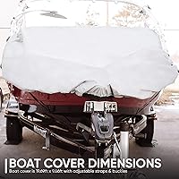 Vista 2 de Fundas para lanchas remolcables: cubierta de poliéster resistente al agua de grado marino, compatible con lanchas de bajo casco V o tri-casco