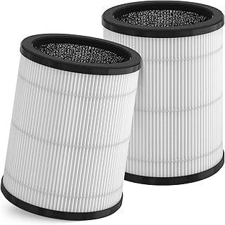 KJ80 True HEPA Replacement Filter Compatible with Druiap KJ80 Air Purifier, Compared to part# AF3080, 3-in-1 H13 True HEPA Filters（2-Pack）