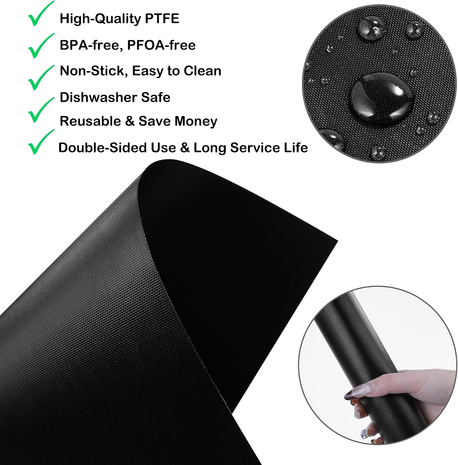 4Pcs Reusable Air Fryer Liners for Ninja, 12 × 12in Non-Stick Oven Liners for Toaster Oven, Microwave/Grill Baking Mat, 450°F Pre-Cut Square Mat for Ninja SP101/SP201/SP301/SP351, Kitchen Accessories