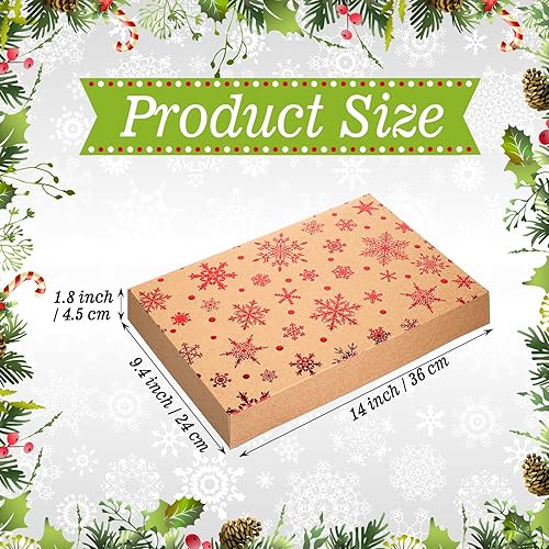Miniatura 3 de Tenceur 12 cajas de regalo para camisas de Navidad, caja de papel kraft para camisas con tapas, 4 diseños de 14.2 x 9.4 x 2 pulgadas, cajas de