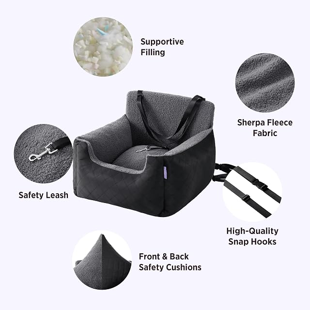 Foto 3 de 6 de Lesure Asiento Elevador Auto Perros Pequeños, 54.5x49.5x38cm, Negro