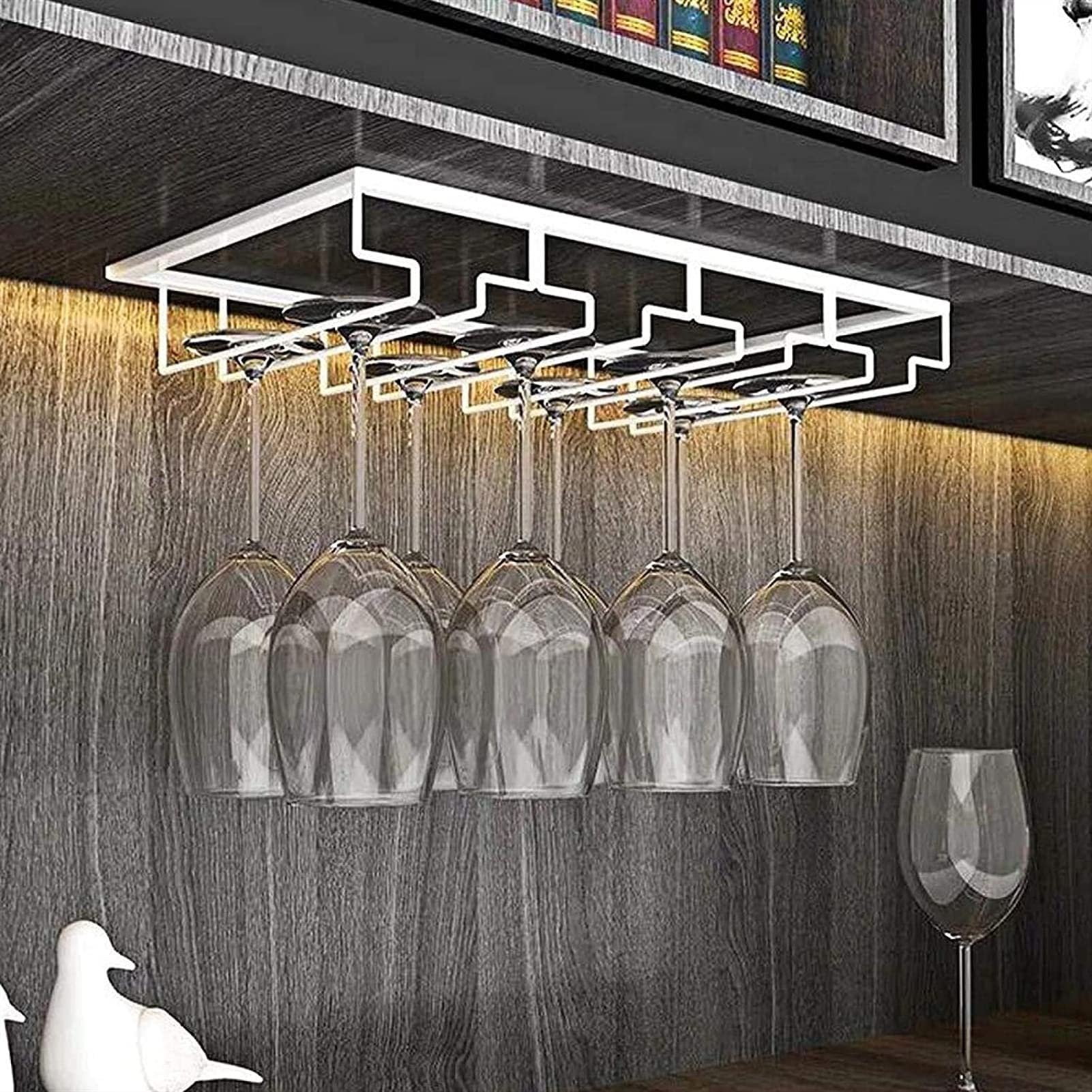 XMING Rack de copa de vino for el hogar, gabinete de vino soporte de copa, estante de vino, estante de vino bastidor colgante (Size : 4 Rows 1 Pack)