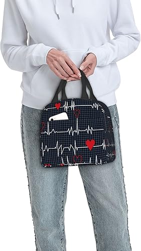 Miniatura 7 de Lonchera para llamar a todas las enfermeras, bolsa de almuerzo con latido de corazón, kit de bolsa de almuerzo aislada, enfriador térmico para