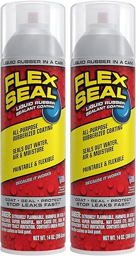Flex Seal Clear sellador conjunto de 2 botes grosor de material pulverizado 14oz Brite, Clear, White
