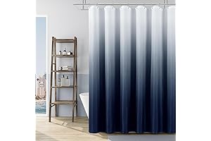 Naturoom Navy Blue Shower Curtain with Modern Texture