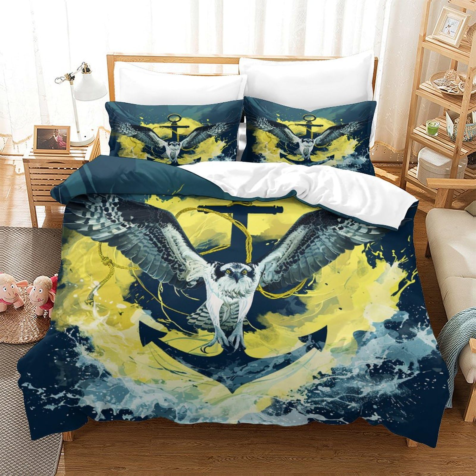 Housses de couettes microfibre anti-plis literie King imprimé 3D