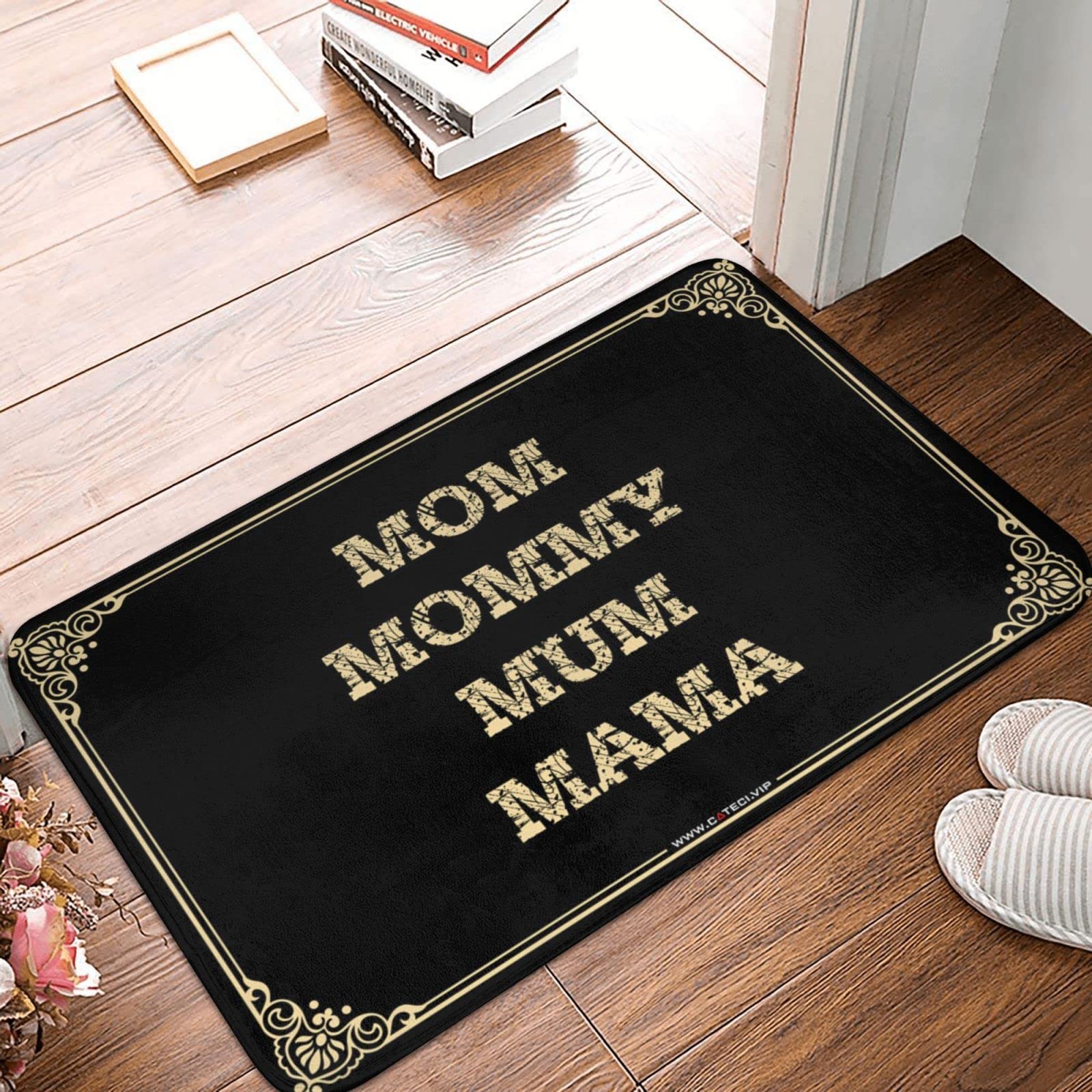 Tapis de porte extérieur maman paillasson décor vintage pour entrée extérieure 50x80cm