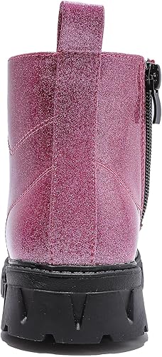 Miniatura 6 de DADAWEN Botines de combate impermeables con cordones para niños y niñas con cremallera lateral para niños pequeñosniños grandes