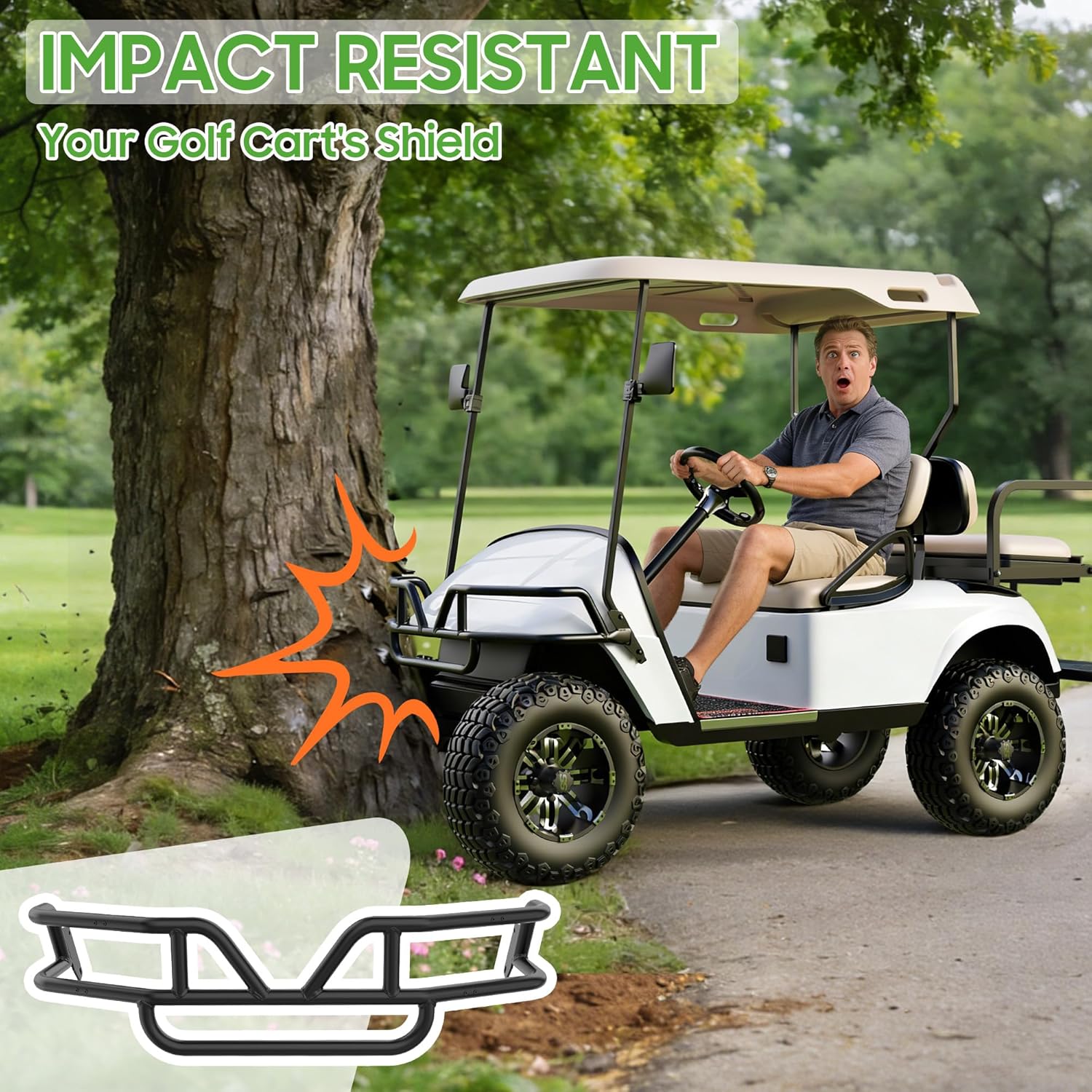 10L0L Golf Cart Black Brush Guard for EZGO TXT 1994.5-2013 Electric and Gas