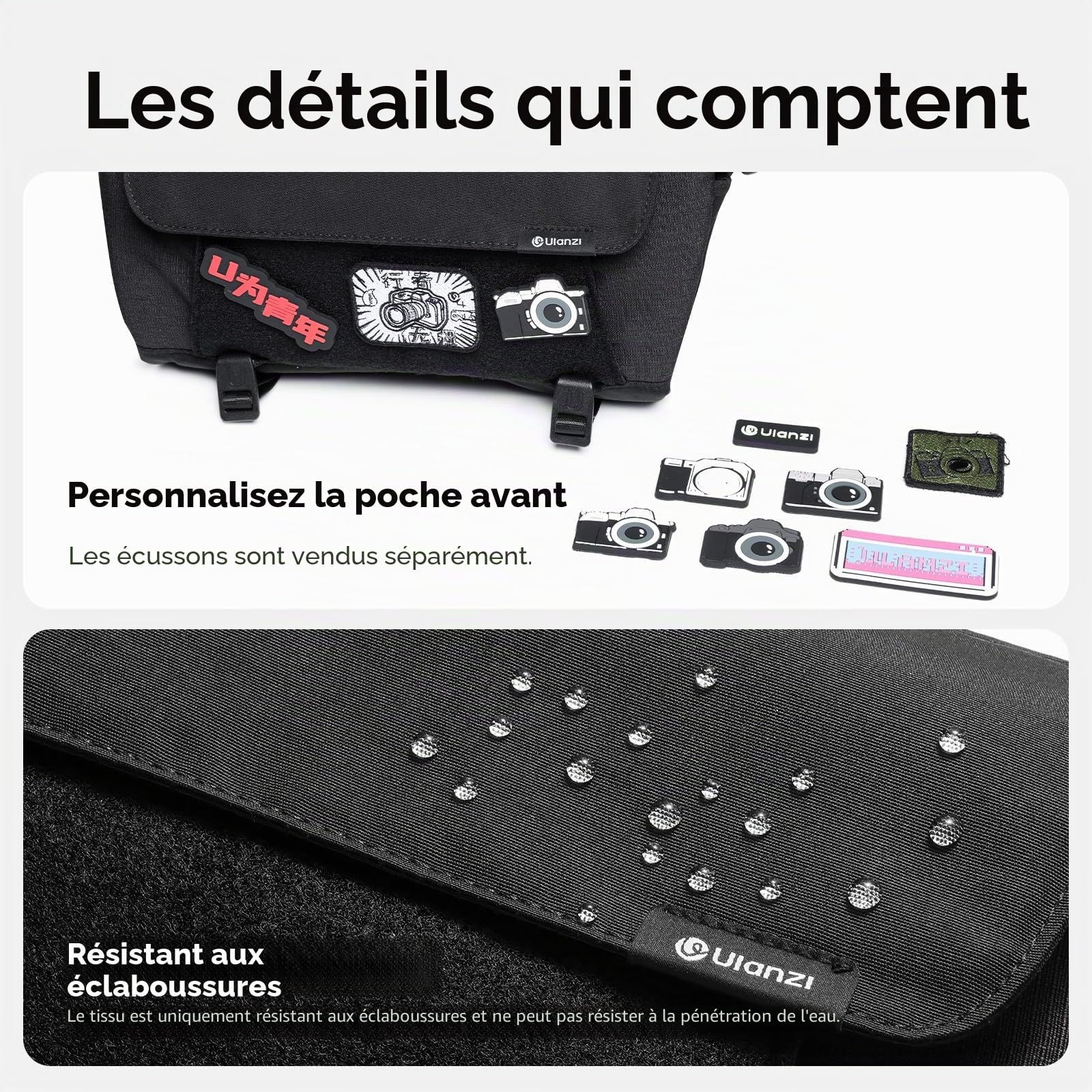 ULANZI Sac Appareil Photo 9L, Sac Photo Bandoulière DSLR/SLR, Léger, Imperméable, Anti-vol