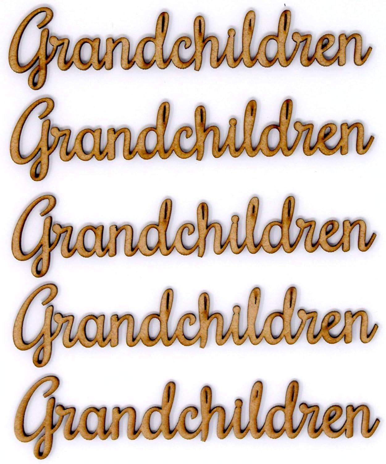 Wooden MDF Grandchildren Word Script for Family Tree Crafts (3cm x 13cm ...