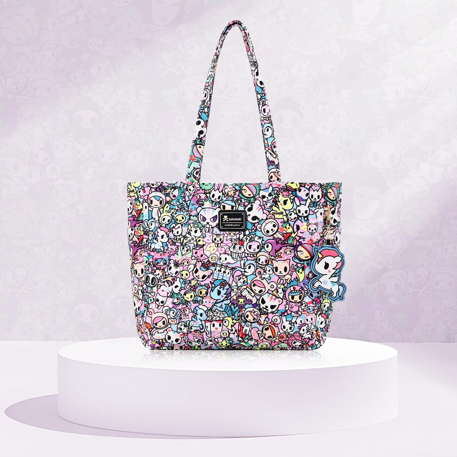 Tokidoki Unicorno Tote Bag Shoulder Bag Canvas Purses for Women Cute Shopper Bag Handbag Travel Purse Charm