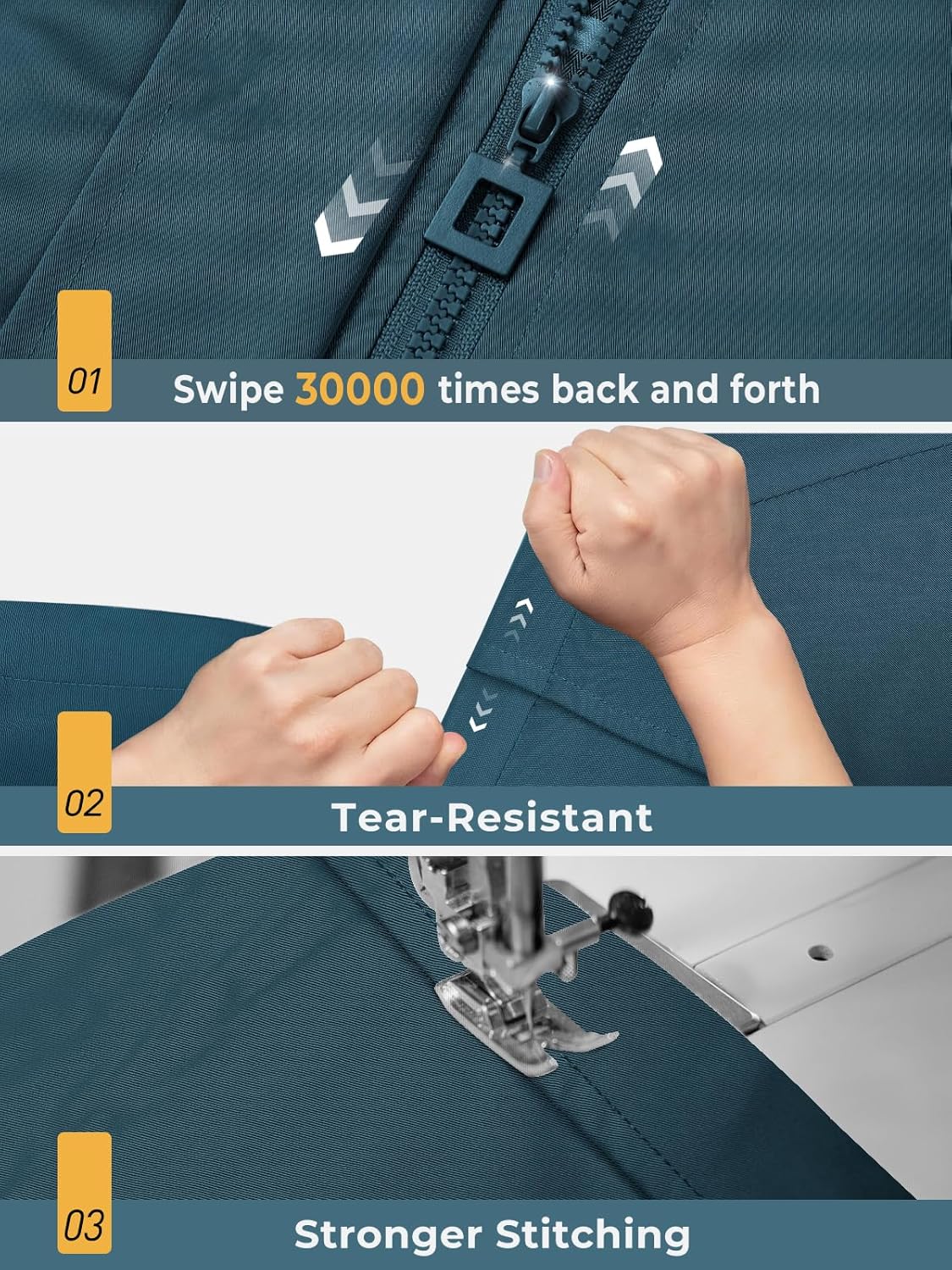 SaphiRose Women's Long Hooded Rain Jacket Outdoor Raincoat Windbreaker - Image 5