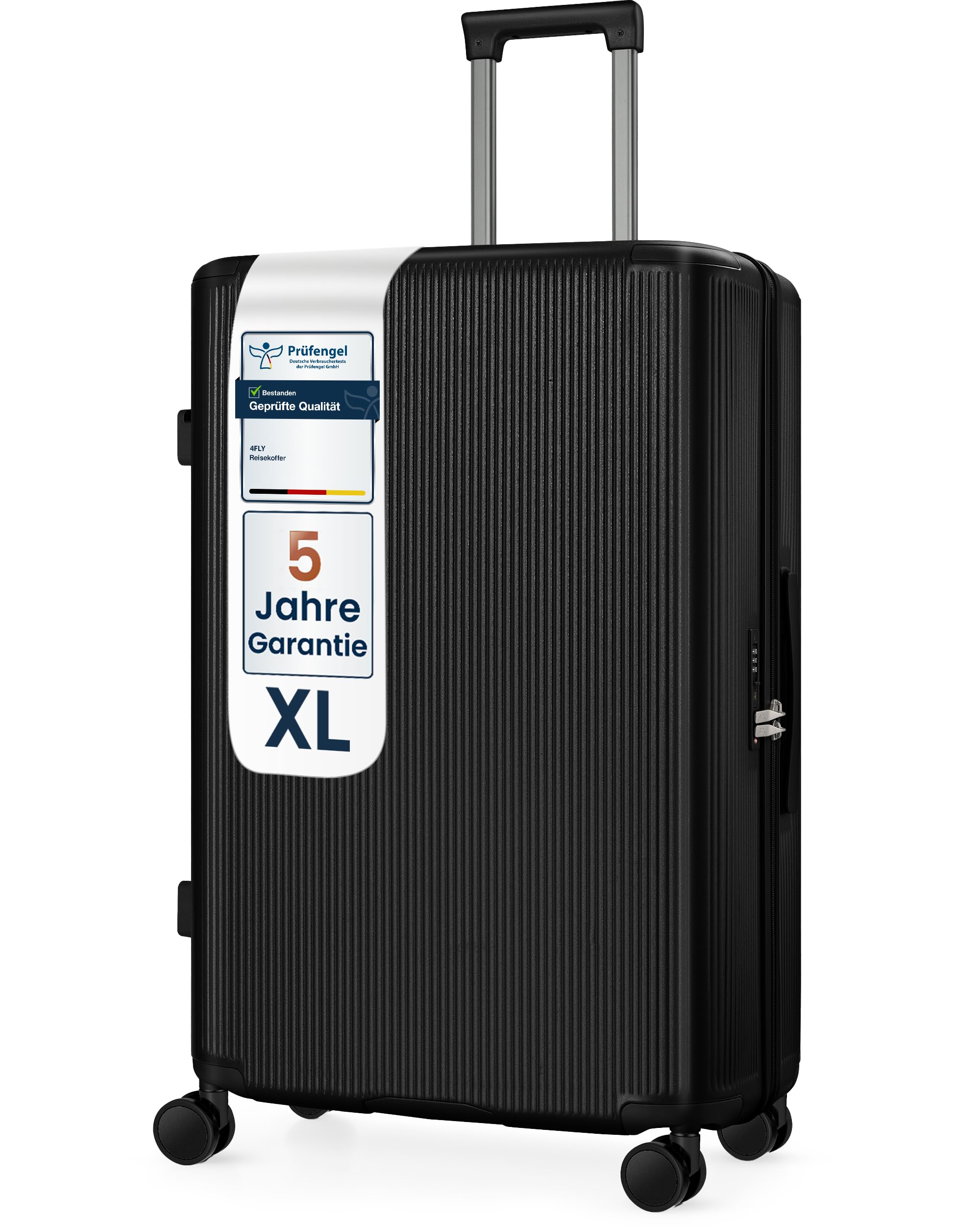 Lekka premium walizka podróżna z twardą obudową XL, duża 78 cm, 103 l, duży trolley z zamkiem TSA, 4 podwójne koła spinner i aluminiowa rączka teleskopowa, bagaż rejestrowany