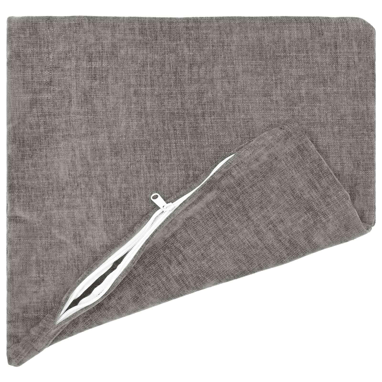 Federa per cuscino ciniglia 6 pezzi, grigio scuro, 40 x 40 cm, con chiusura