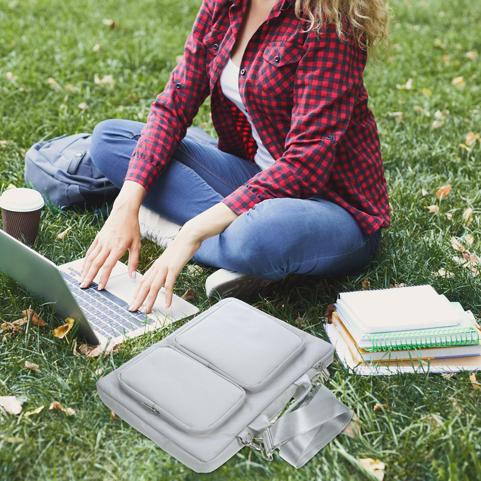 GALPADA 1pezzi Borsa per Laptop Custodia per Notebook Organizer Doppio Tasche Interne per Cellulari Mouse Dischi Rigidi Leggero e Portatile Adatto per Ufficio