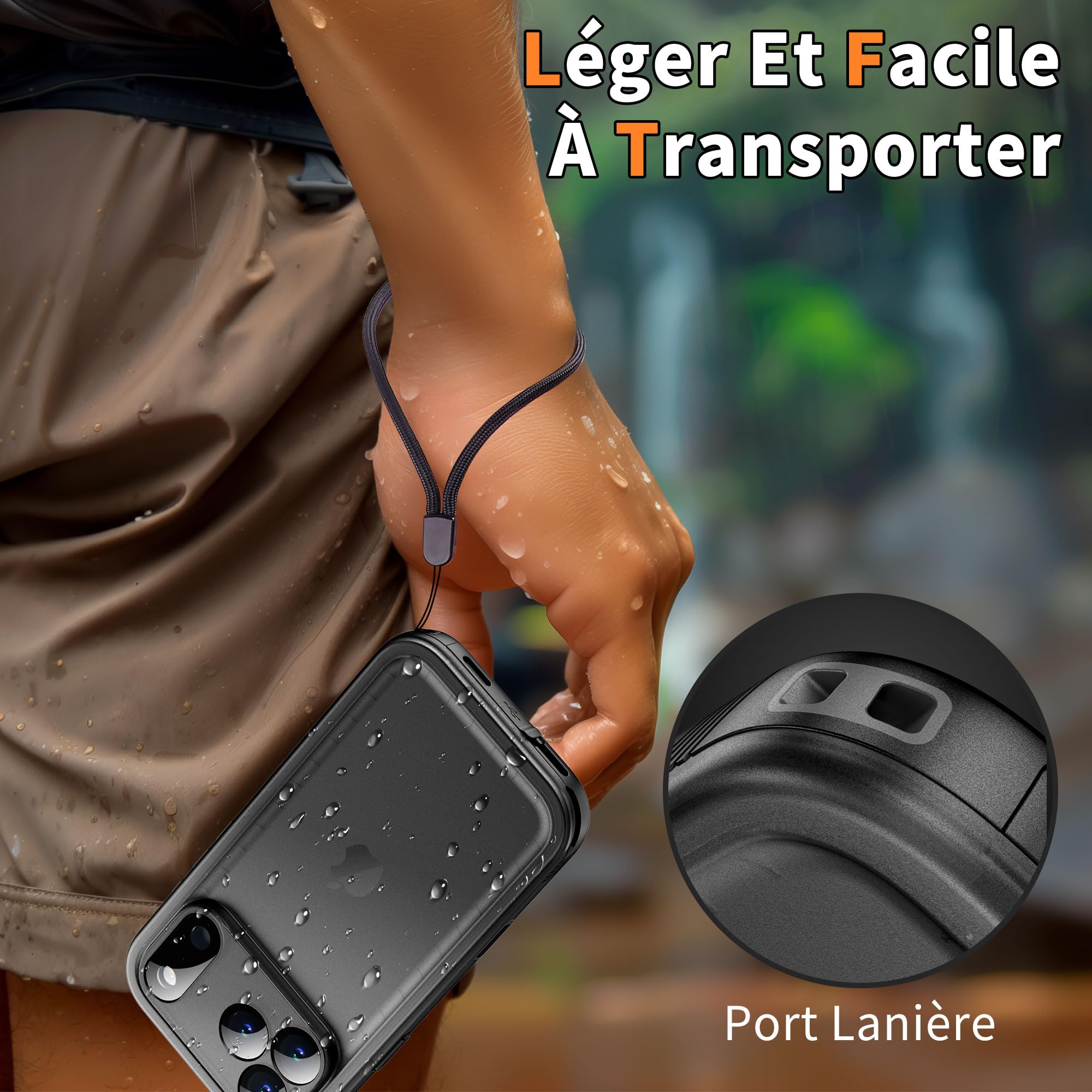 Cozycase Support Téléphone Velo Moto pour iPhone 17 Pro Etanche IP68 Antichoc - Metal Suport Vélo Route VTT Scooter Trotinette Guidon Bicyclette Sportive avec Écran Tactile Pluie Bike Holder