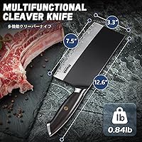 Vista 6 de Huusk Cuchillo de carnicero para cortar carne, cuchillo profesional de cortar carne de 7.5 pulgadas, cuchillos de chef de espiga completa
