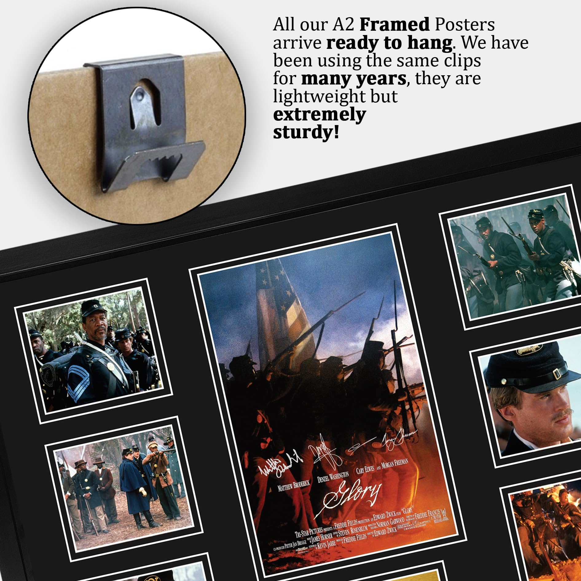 HWC Trading Glory Podpisany Plakat Filmowy A2 Deluxe w Ramie