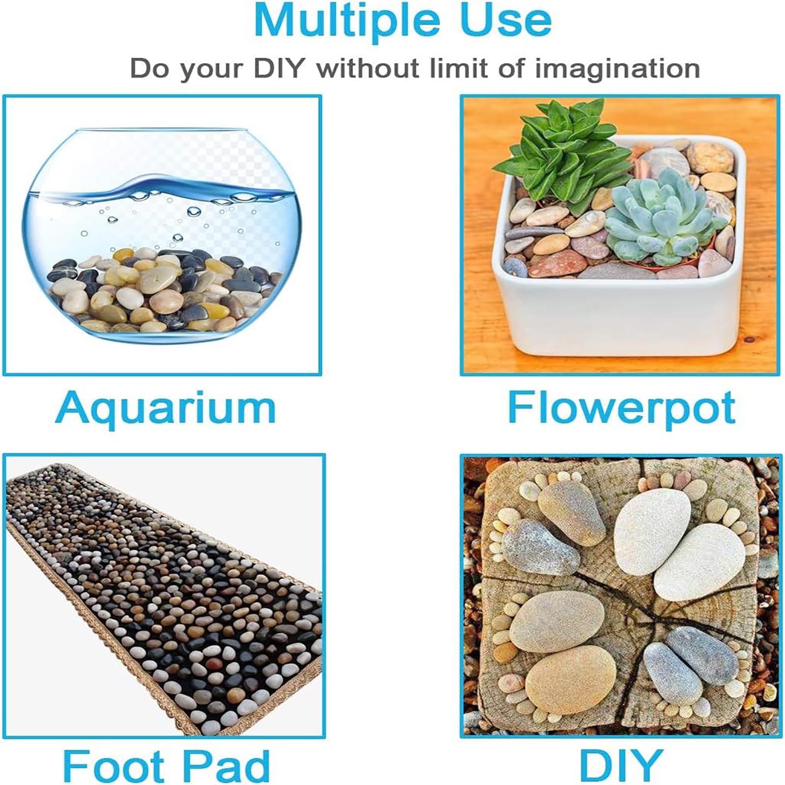 Emily Pets River Rocks for Plants 1-2 Cm Natural Decorative Stone for Indoor Pots or Vase or Outdoor Garden Landscaping Polished Mixed Pebbles for Planters (1.95kg) 3
