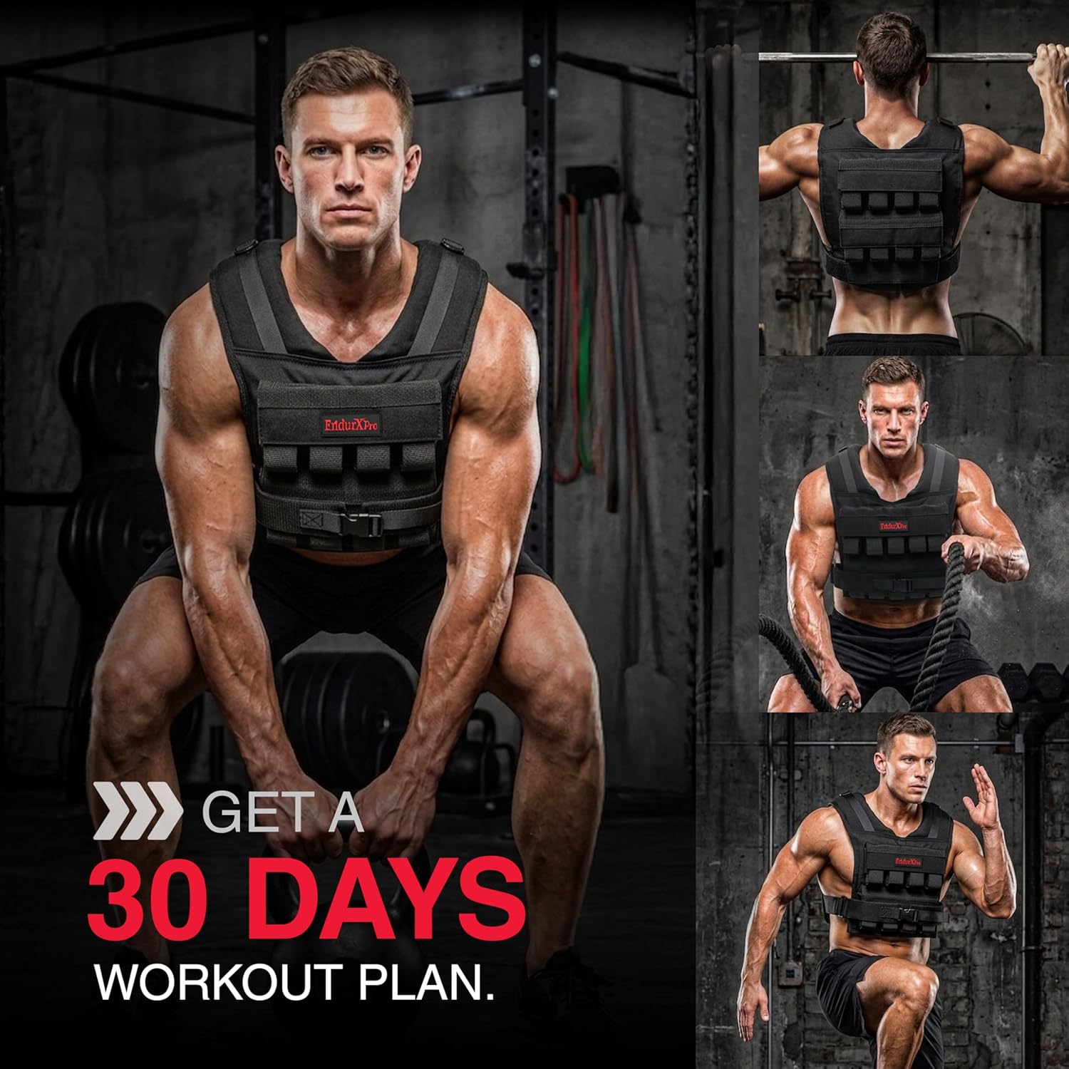 Weighted Vest for Men & Women – Adjustable 25lbs/35lbs/45lbs, 1000D Cordura Tactical Weight Vest with Removable Iron Weights for Rucking, Running, Cross Fit, Strength & Fitness Training