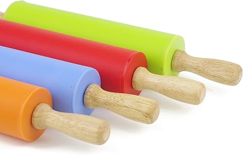 Miniatura 7 de Rodillo Remeel con superficie antiadherente de silicona y mango de madera, 12 pulgadas, Azul