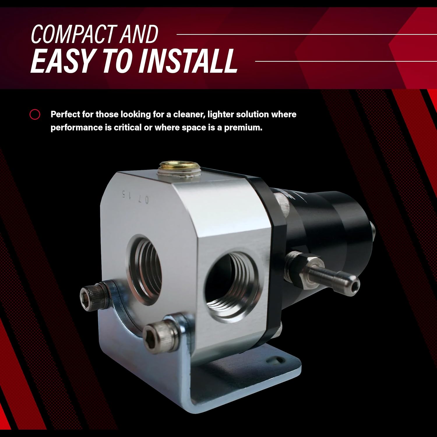 Aeromotive EFI Fuel Pressure Regulator - Adjustable 40-75 PSI, Bypass Return Style, ORB-06 Inlet Ports, 1/8" NPT Gauge Port & Vacuum Boost Reference, Compact Performance for Car Engines, Silver- 13129