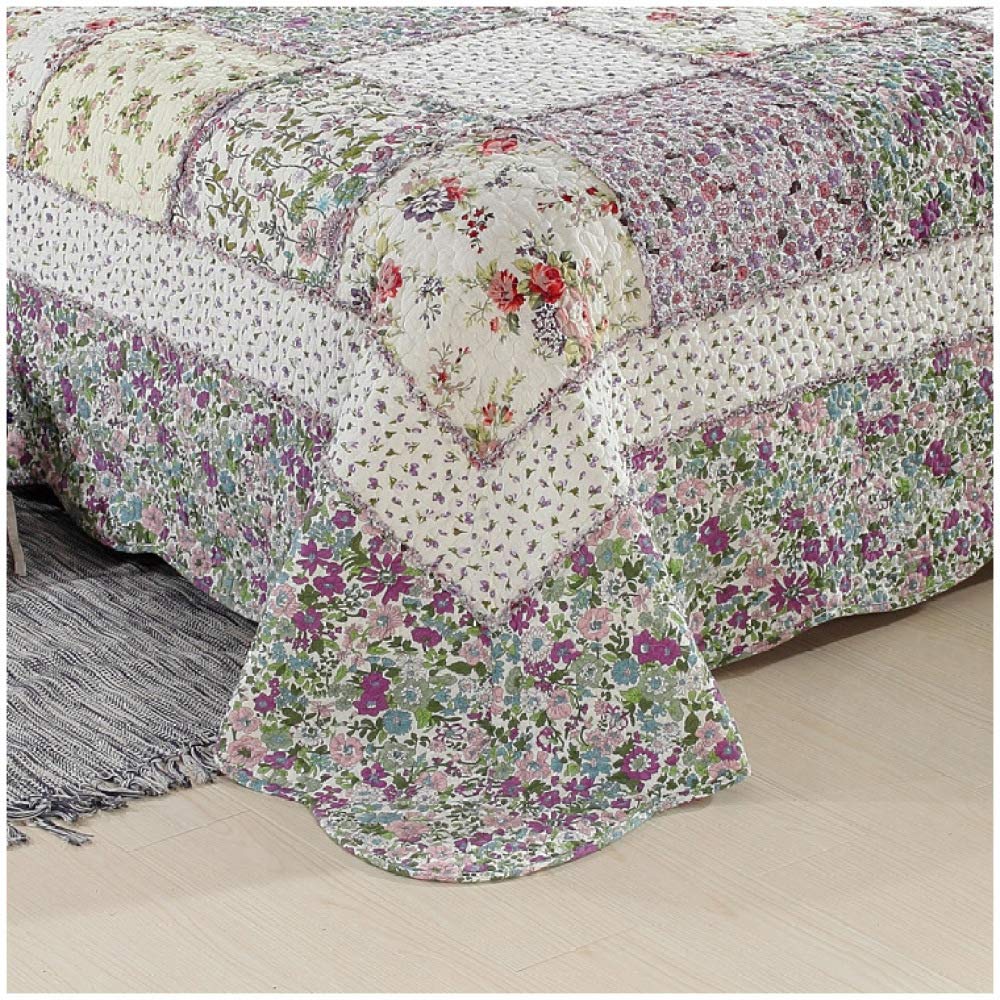 Couvre-lit Matelassé ERNZI 2 Personnes – Coton, Patchwork, Avec 2 Taies D'oreiller (230x250 Cm Ou 240x260 Cm) - 8