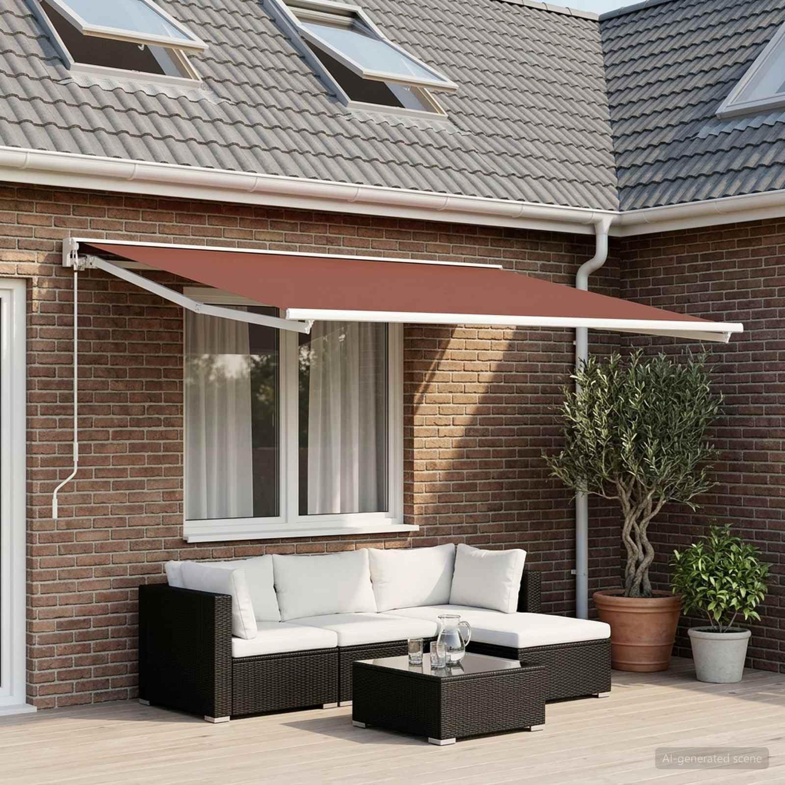 Toile de Store banne de Remplacement en Polyester, Marron, 1 Ensemble