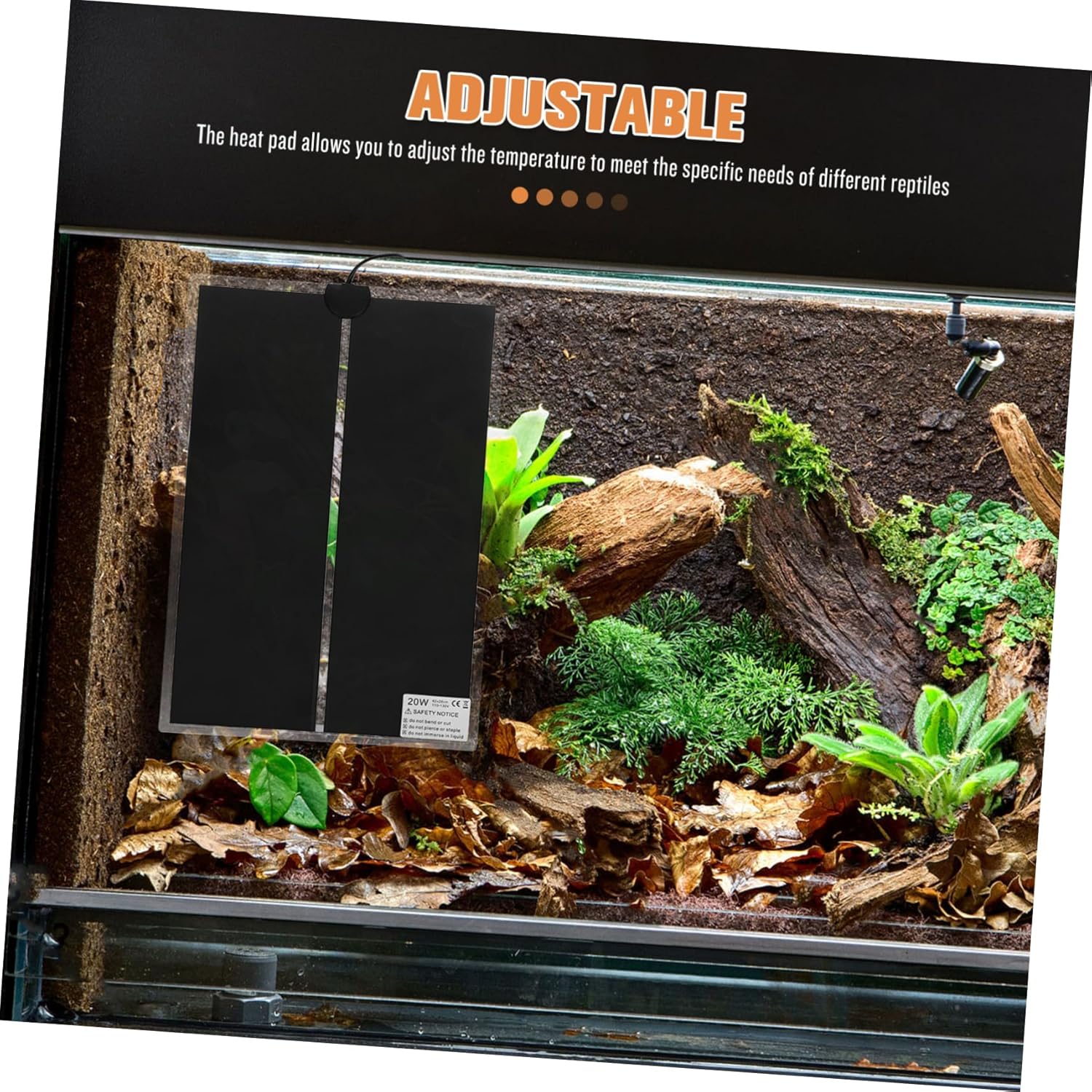 ibasenice 3pcs Reptile Heating Mat with Thermostat Portable Heat Pad for Lizards Tortoises and Amphibians for Terrarium and Container Insulation