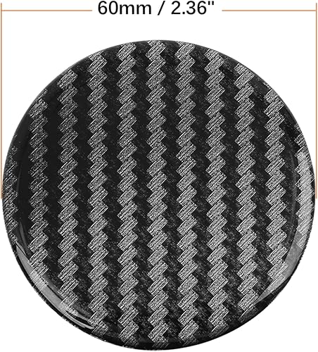 Miniatura 9 de X AUTOHAUX Pegatinas de emblema de fibra de carbono de 1.969 in, resina transparente, 4 unidades