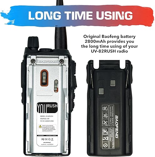 Miniatura 3 de UV-82 8W Radio de mano de alta potencia Radio de 2 vías con batería 2800mAh. Radio jamón Radio VHFUHF de largo alcance walkie talkie chirp