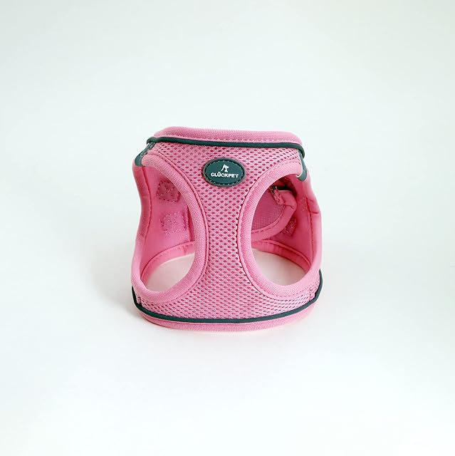 Foto 3 de 6 de Arnés para Perros Pequeños y Medianos, con Correa de 1,4 m, Reflectante, Transpirable, L, Rosa