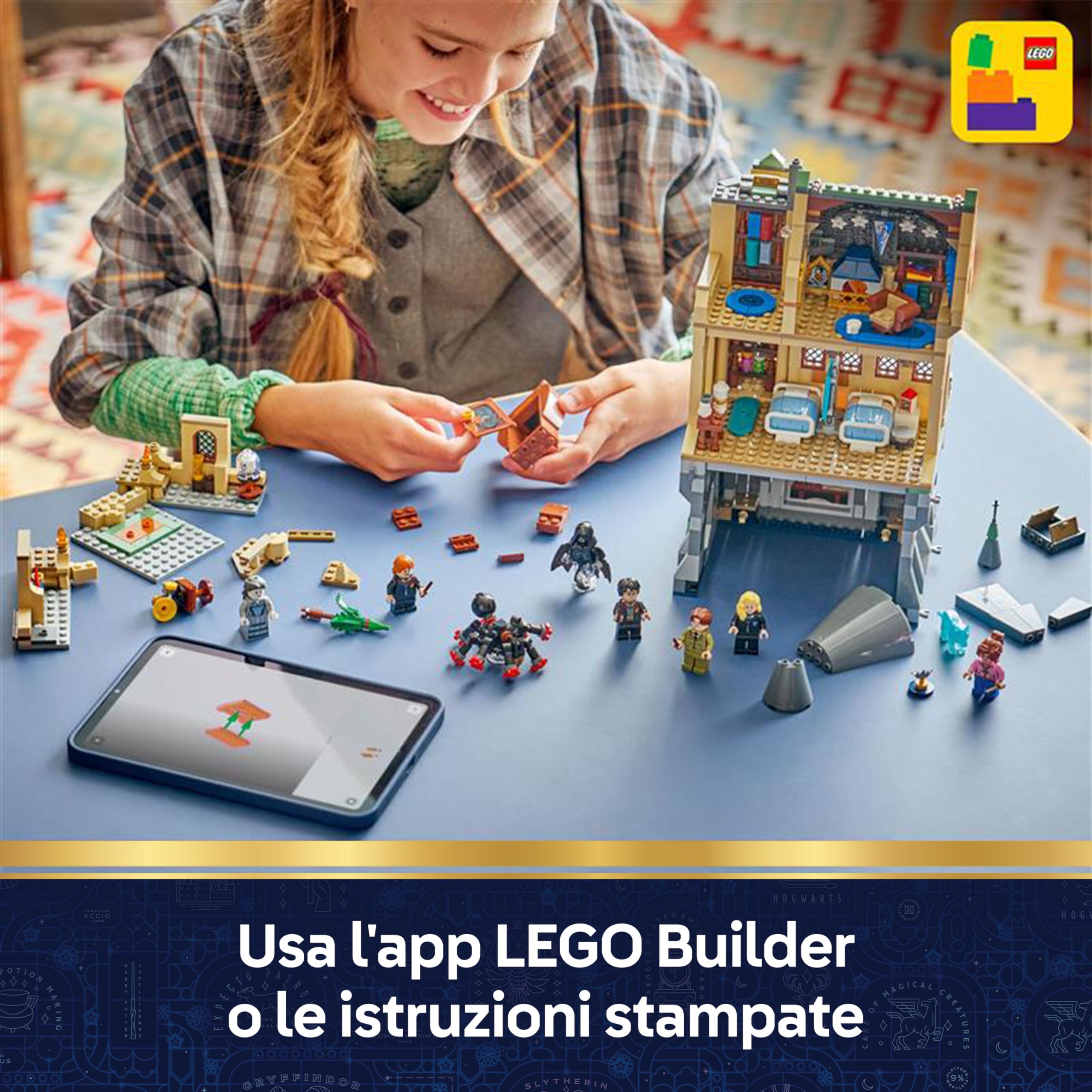 LEGO Harry Potter Castello di Hogwarts: Ala dell’Infermeria Giocattolo - Kit di Modellismo Fai da Te con 7 Minifigure tra cui Hermione e Ron - Idea Regalo per Bambine, Bambini e Fan da 9 Anni - 76463