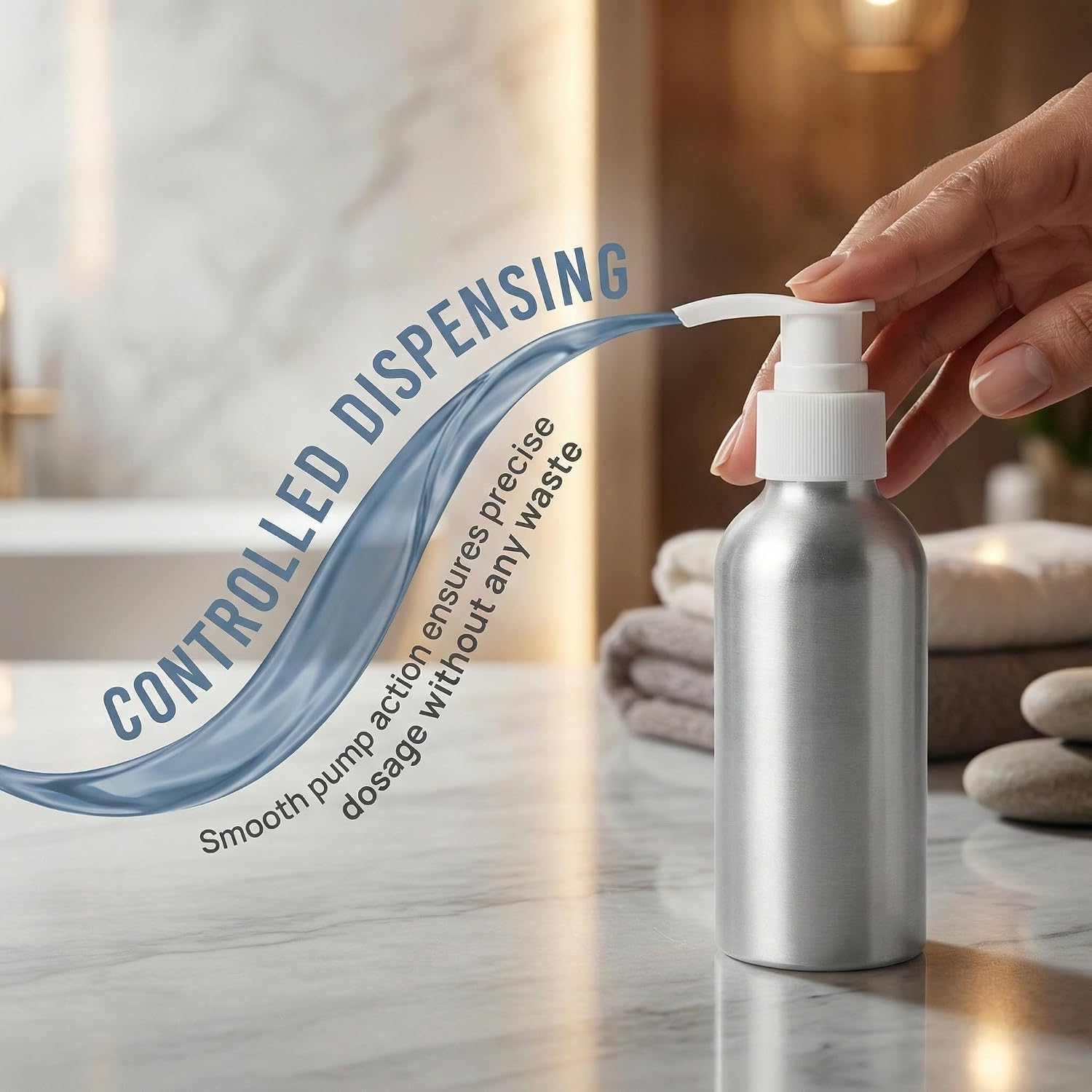 4Pcs Pump Bottles: 120ml/4oz Refillable Aluminum Cosmetic Containers - Metal Lotion Pump Bottle Refillable Soap Dispenser Shampoo Container image 3