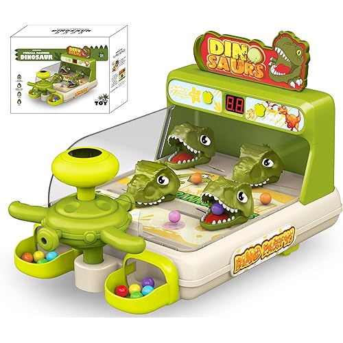 Dinosaur Pinball Machine for Kids Board Games Interactive Electronic Board Games Toys for Toddler Age 3-6 Tabletop Pinball Machine for Early Learning